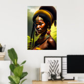 Tribal Portrait - Leinwand Art Print Poster (Heimbüro)
