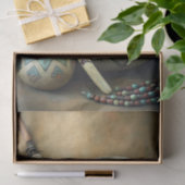 Tribal Pottery & Feather Staff Decoupage Seidenpapier (Geschenk)