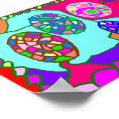 Tribal primitives Kunstposter in lebhaften Farben Poster (Ecke)