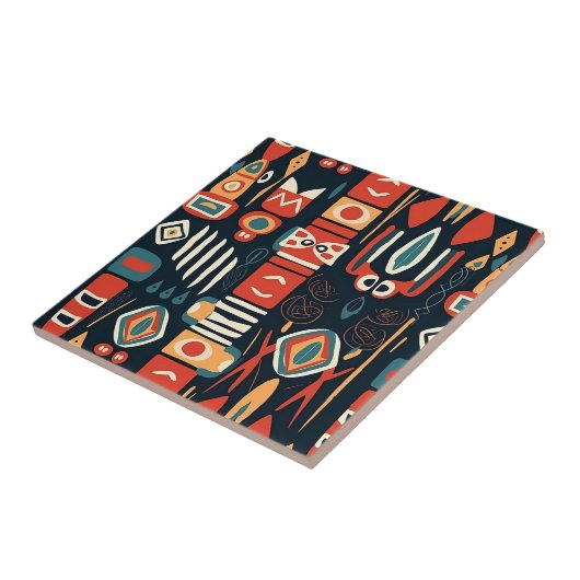 Tribal Print Art Tile Fliese (Seite)