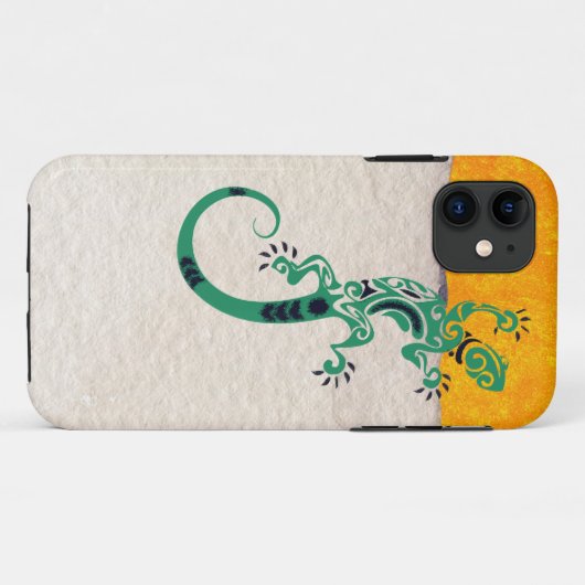 Tribal Print Gecko Lizard on Stone and Stucco Case-Mate iPhone Hülle (Rückseite (Horizontal))