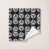 Tribal Pyramide Schwarz-Weiß-Alternativfolie Badhandtuch Set (Waschlappen)
