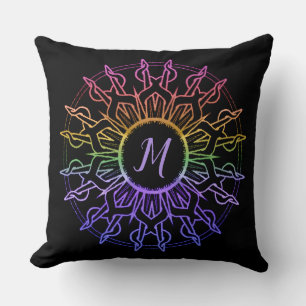 Tribal Rainbow Sun Throw Kissen