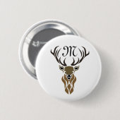 Tribal Red Stag Monogram Button (Vorne & Hinten)