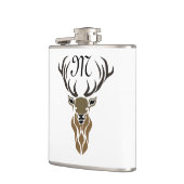 Tribal Red Stag Monogram Flachmann (Links)