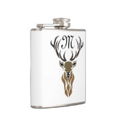 Tribal Red Stag Monogram Flachmann (Rechts)