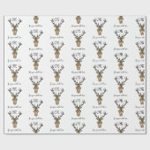 Tribal Red Stag Monogram Geschenkpapier (Flach)