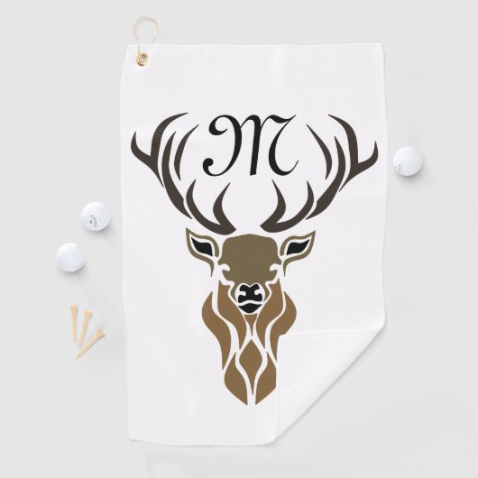 Tribal Red Stag Monogram Golfhandtuch (Insitu)