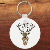 Tribal Red Stag Monogram Schlüsselanhänger (Vorderseite)