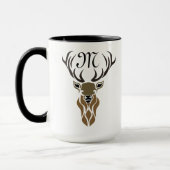 Tribal Red Stag Monogram Tasse (Links)