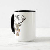 Tribal Red Stag Monogram Tasse (Vorderseite Links)