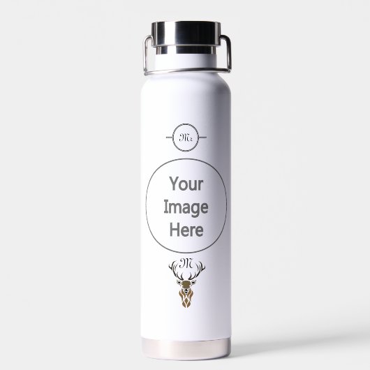Tribal Red Stag Monogram Trinkflasche (Rückseite)