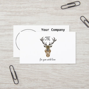 Tribal Red Stag Monogram Visitenkarte
