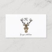 Tribal Red Stag Monogram Visitenkarte (Vorderseite)