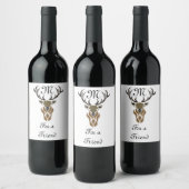 Tribal Red Stag Monogram Weinetikett (Flaschen)
