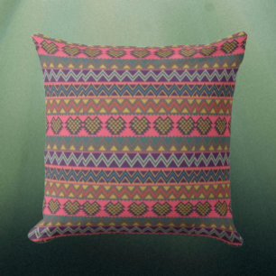 Tribal Rhythm Throw Kissen - Vibrant Geometric
