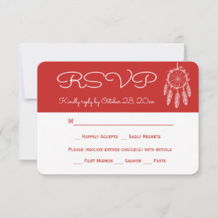 Tribal Rot RSVP Native American Dream Catcher Karte
