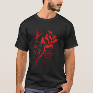 Tribal Rote Rose - Rose Garten im sonnigen Garten T-Shirt