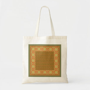Tribal Rust Green Cream Patterns Budget Tote Bag Tragetasche
