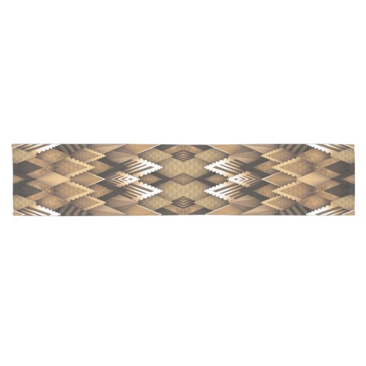 TRIBAL RUSTIC TRIANGULAR PATTERN KURZER TISCHLÄUFER (Horizontal)