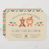 Tribal Safari Animals Boy Baby Shooting Party Einladung (Vorne/Hinten)