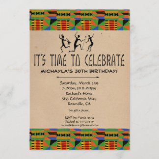 Tribal Safari Party Einladung - Kente Tuch