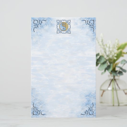 Tribal Sand & Water Yin Yang Briefpapier (Stehend Vorderseite)