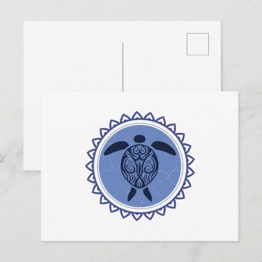 Tribal-Schildkröte Postkarte (Vorne/Hinten)