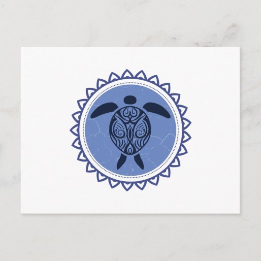 Tribal-Schildkröte Postkarte (Vorderseite)