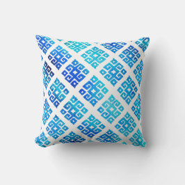 Tribal-Schlüsselmuster gestrichen Aqua-weiße Kisse Kissen