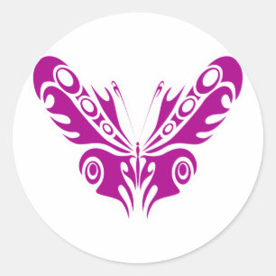 Tribal-Schmetterlings-Tätowierungsdesign Runder Aufkleber