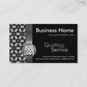 Tribal Schwarz-weiß Batik mit Logos Business Cards Visitenkarte (Rückseite)