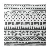 Tribal Schwarz-weiß Moderne Abstrakte Formen Fliese (Vorderseite)