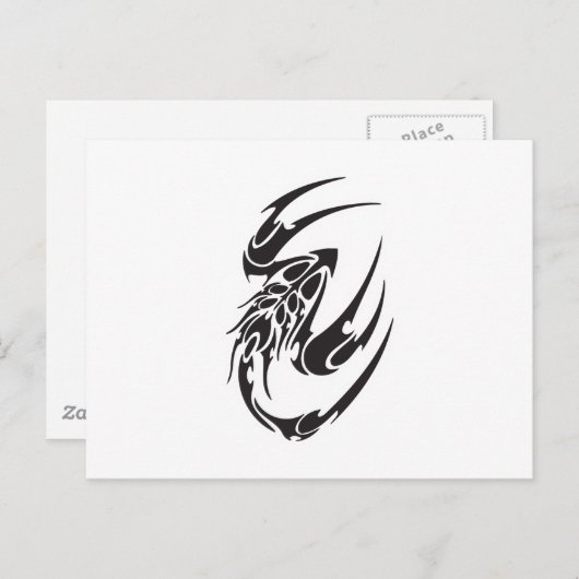 Tribal Scorpion Tattoo Design Postkarte (Vorne/Hinten)
