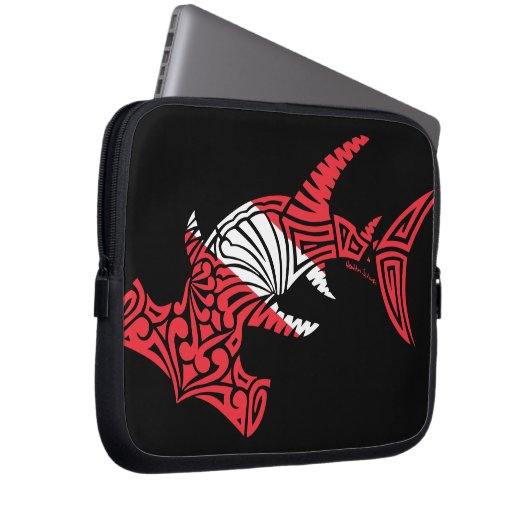 Tribal Scuba Flag Hammerhead Laptopschutzhülle (Vorne Rechts)