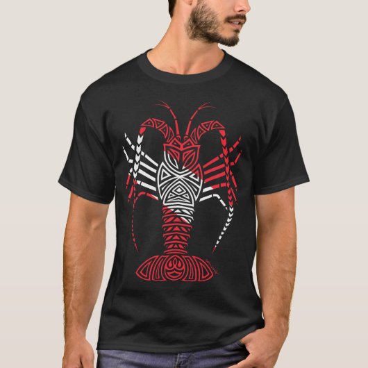 Tribal Scuba Flag Spiny Lobster T-Shirt (Vorderseite)