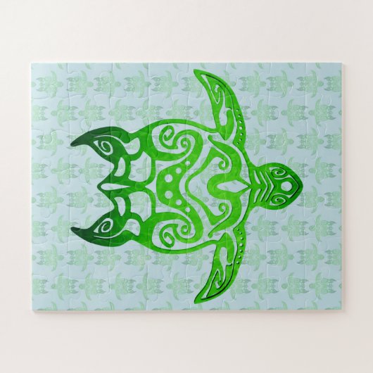 Tribal Sea Turtle Honu Puzzle (Horizontal)
