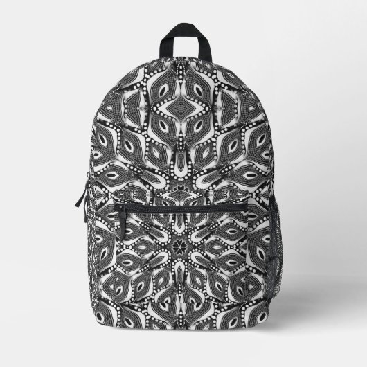 Tribal Serpent Schwarz-weiß Spirit Energy Bedruckter Rucksack (Vorderseite)