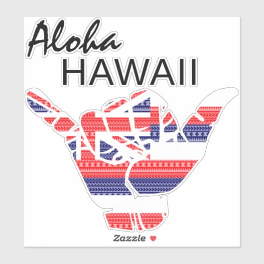 TRIBAL SHAKA (HANG LOOSE) ALOHA HAWAII HIFLAG TRBL AUFKLEBER (Blatt)