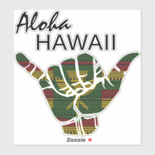 TRIBAL SHAKA (HANG LOOSE) ALOHA HAWAII KANAKA DRK AUFKLEBER