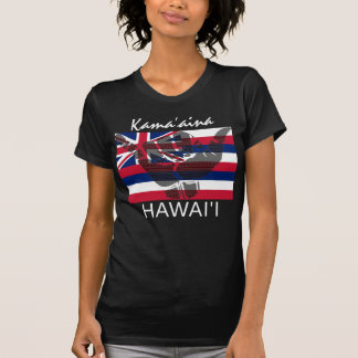 TRIBAL SHAKA (HANG LOOSE) Kamaāina HI FLAG BG T-Shirt