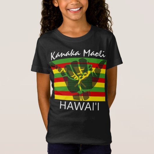 TRIBAL SHAKA (HANG LOOSE) Kānaka Maoli HI FLAG BG T-Shirt (Vorderseite)