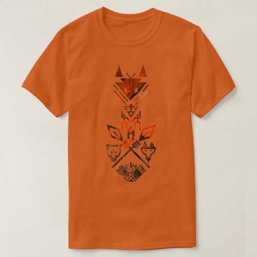 Tribal Sign Animes Wolf Bärenfox Spear Hand Totem T-Shirt (Design vorne)