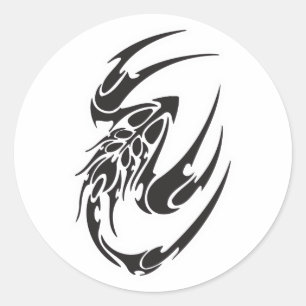 Tribal-Skorpion-Tätowierungsdesign Runder Aufkleber