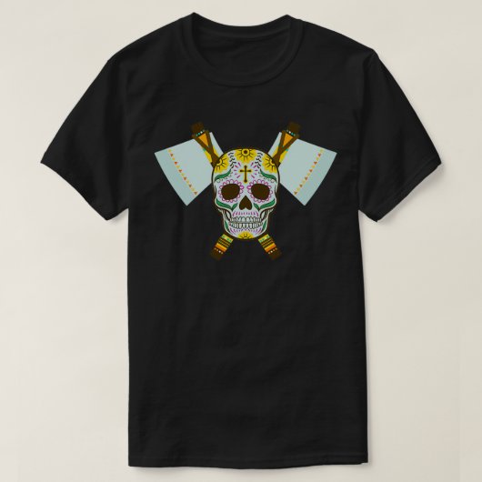 Tribal Skull Dual Ax 3 T-Shirt (Design vorne)
