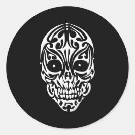 Tribal Skull Runder Aufkleber