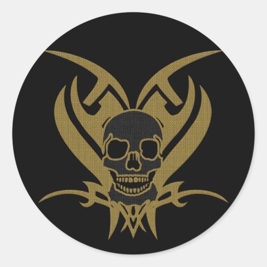 TRIBAL SKULL RUNDER AUFKLEBER (Vorderseite)