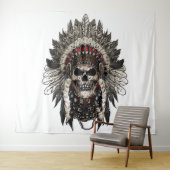 Tribal Skull Wandteppich (Beispiel (Horizontal))