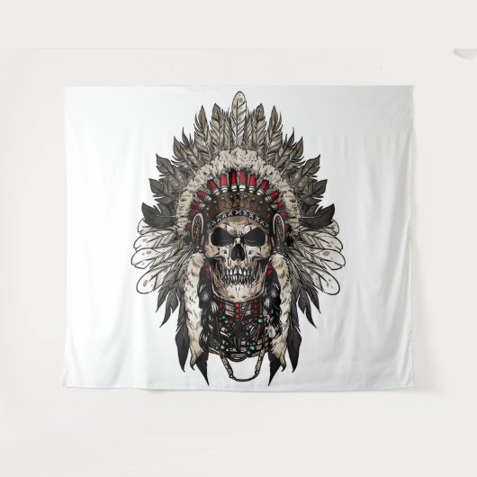 Tribal Skull Wandteppich (Vorderseite (Horizontal))