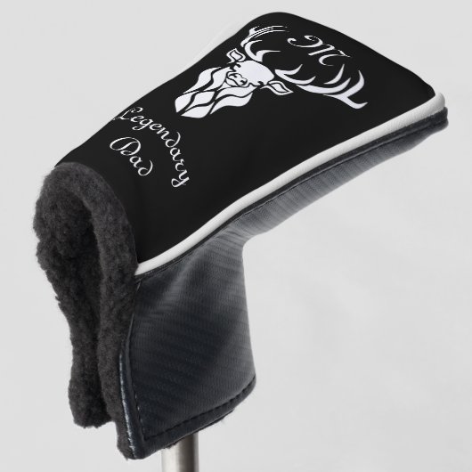 Tribal Snow Stag White Silhouette Golf Headcover (3/4 Vorderseite)